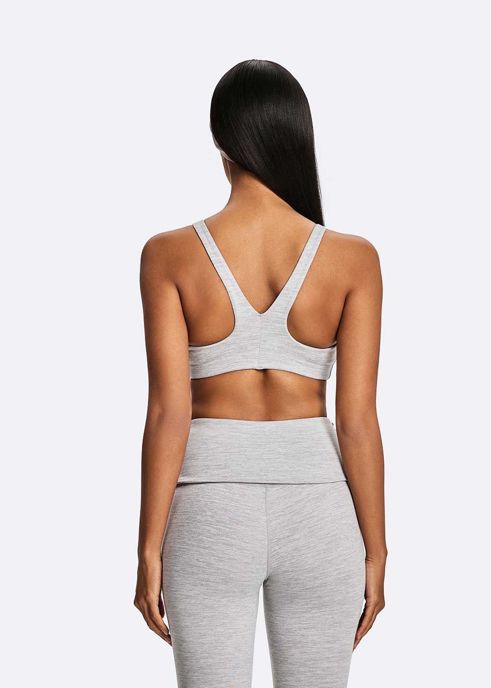 Grey Cross Front Layered Workout Bra