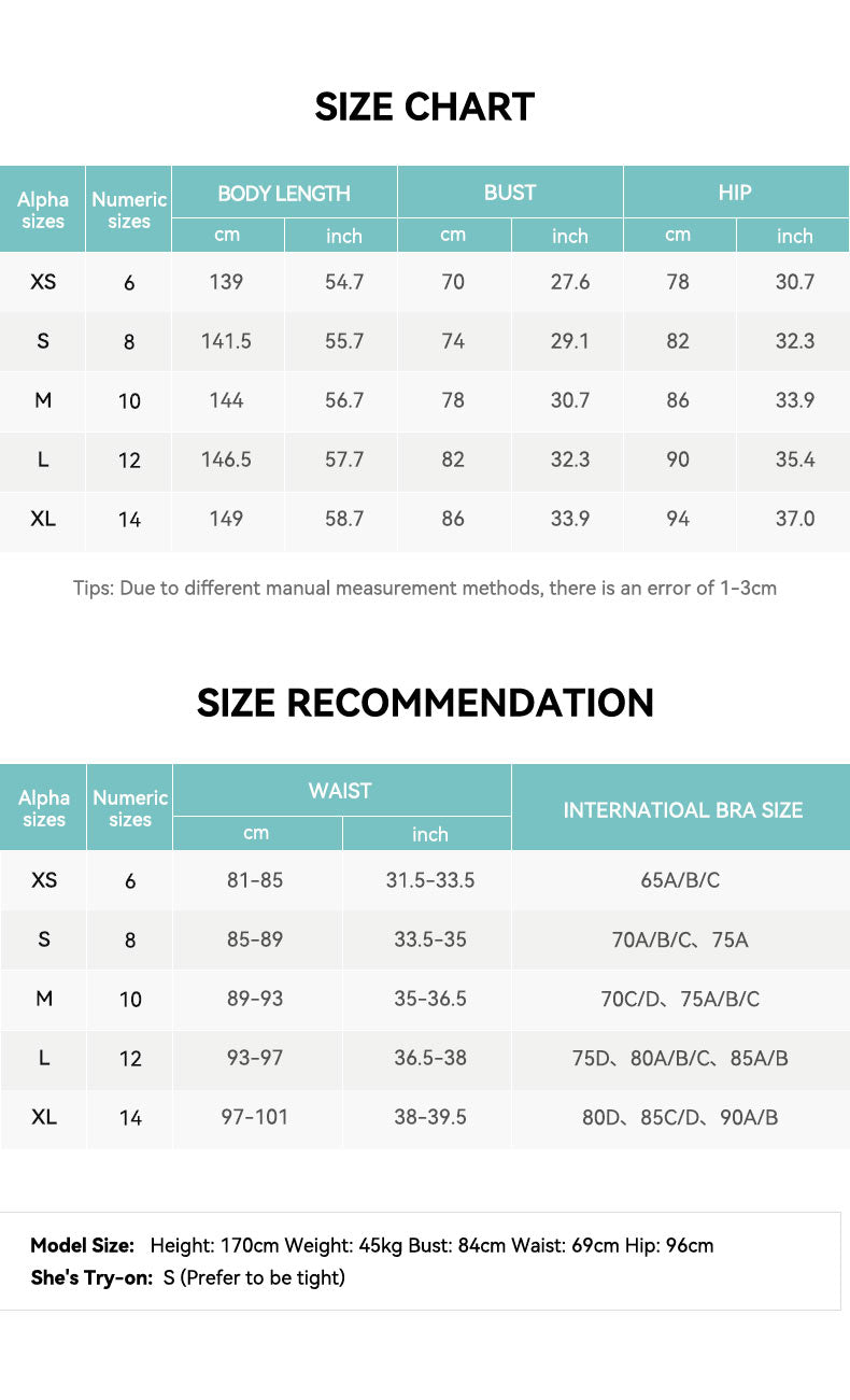 U-Neck Backless Flared Yoga Jumpsuit Size Chart