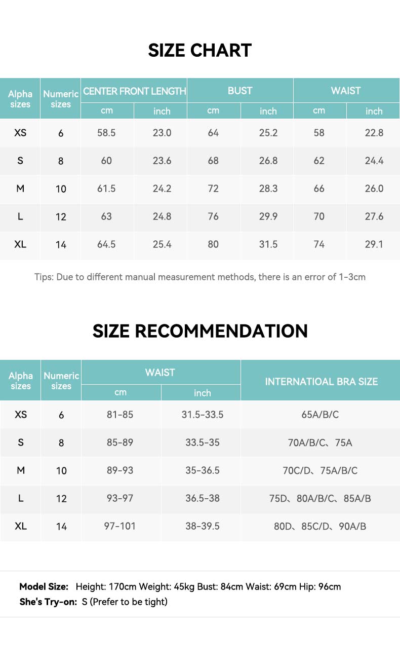 Stripe Tennis Dress with Built-in Shorts Size Chart